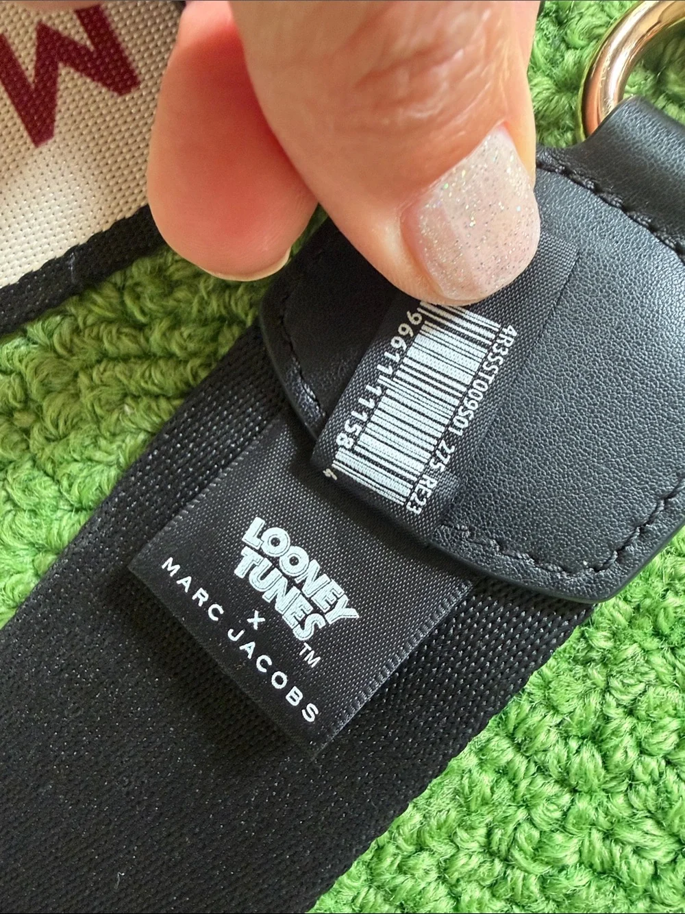 EUC Marc Jacobs x looney tunes. Cream and Black Strap with Red Looney Tunes Logo - Picture 5 of 12